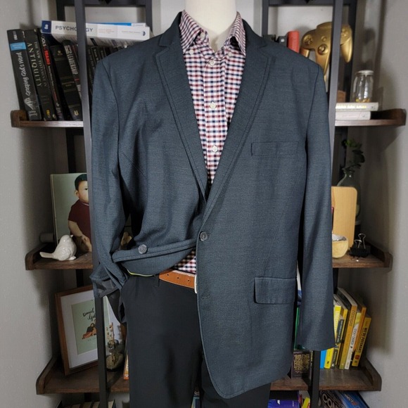 I.N.C International Concepts Mens Sport Coat Two Button Gray Poly Blend XXL SLIM - Picture 1 of 13